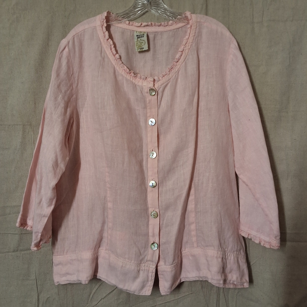 Match Point Pink Ruffled Blouse